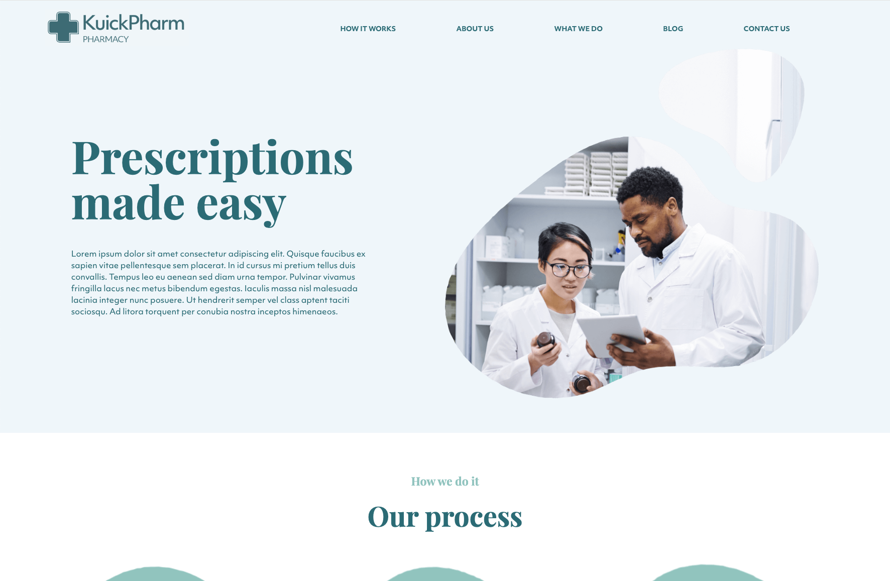 Screenshot of the KuickPharm website.